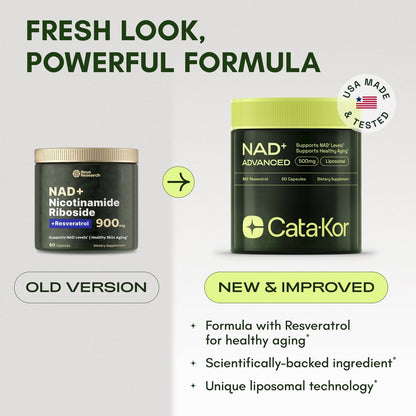 Cata-Kor NAD+ Advanced – NAD Supplement with Resveratrol-60 Capsules